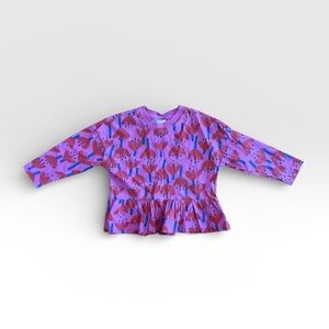 Hanna Andersson Floral Peplum Top (4T/100cm)